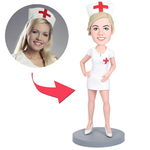 Custom Customized Sexy Nurse Bobblehead With Embossed Text