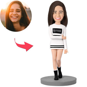 Custom Bobblehead Modern Women Leisure Wear Customized With Embossed Text