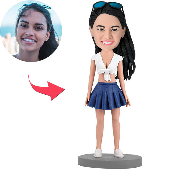 Custom Bobblehead Fashion Sexy Girl Customized With Text Embossed