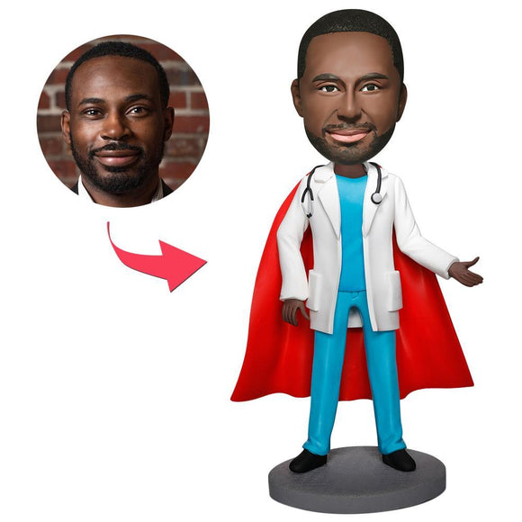 Custom Bobblehead Super Doctor With Customized Stethoscope With Embossed Text