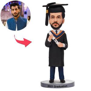 Custom Graduation Mens Bobbleheads With Text Engraved
