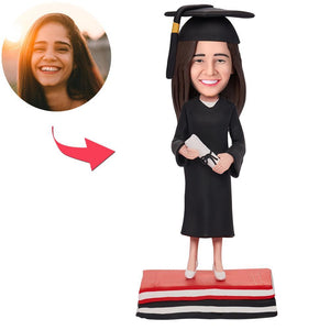 Custom Graduation Girl Bobbleheads With Text Engraved