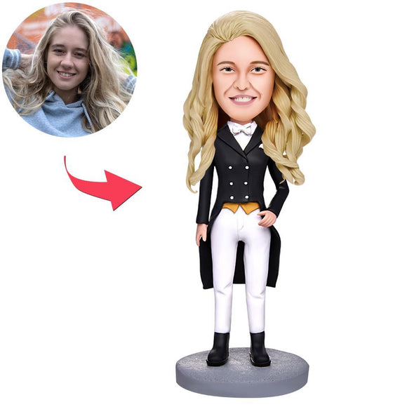 Custom Equestrian Bobblehead With Text Engraved