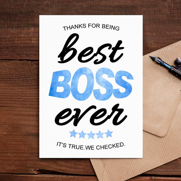 Best Boss Ever Gifts Card for Boss