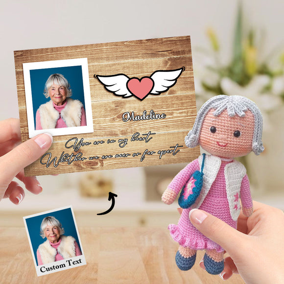 Custom Crochet Doll from Photo Handmade Look alike Dolls with Personalized Name Card Gifts for Grandma - bestcustombobbleheads