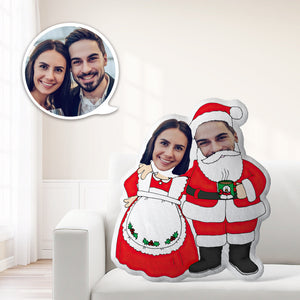 Face Pillow Custom Santa Dolls MiniMe Pillow Christams Gifts Personalized Couple Pillow Unique Photo Pillow