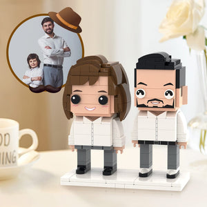 Surprise Gifts for Father Full Custom 2 People Brick Figures Custom Brick Figures Small Particle Block Toy - bestcustombobbleheads