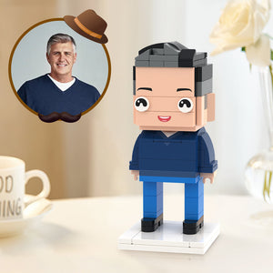 Gifts for Dad Full Custom 1 Person Brick Figure Custom Brick Figures Small Particle Block Toy