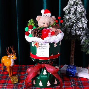 Christmas Plush Doll Bear Bouquet Creative Toy Soap Flower Christmas Day Gift - bestcustombobbleheads