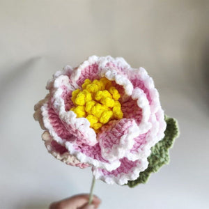 1pc Handmade Knitted Flower Peony Crochet Flower Gift for Her - bestcustombobbleheads