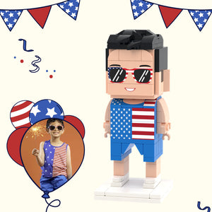 Full Body Customizable 1 Person Custom Brick Figures Small Particle Block Toy Independence Day Commemorative Gift