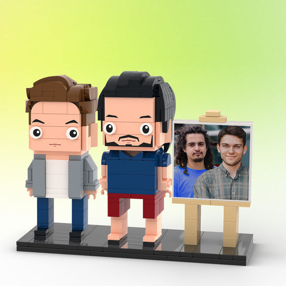 Full Body Customizable 2 People Photo Frame Custom Brick Figures Small Particle Block Gifts for  Buddies